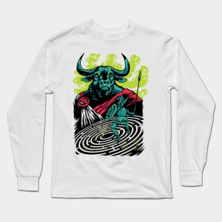 Labyrinth Conquest | Mythical Minotaurus Battle | MythoComix Long Sleeve T-Shirt